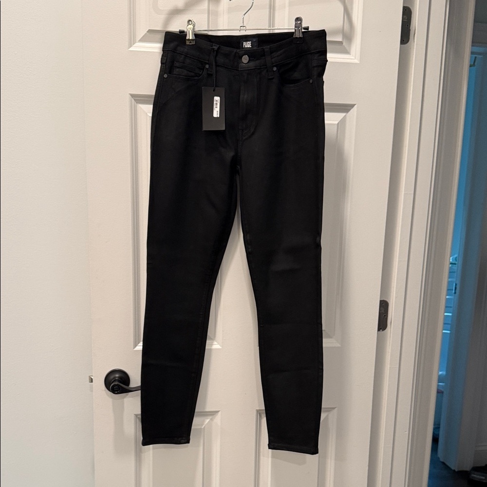 PAIGE Black Skinny Jeans - Mid Rise Stretch